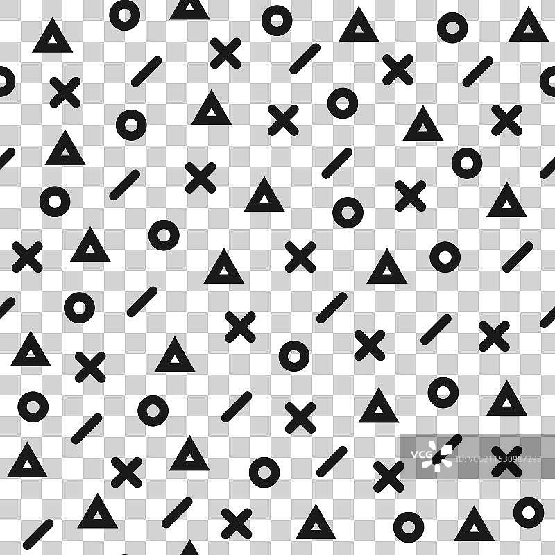 无缝现代艺术图案，孟菲斯几何风格图片素材