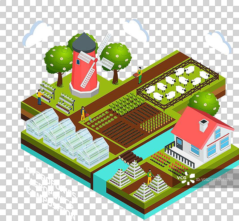 水培等距概念图片素材