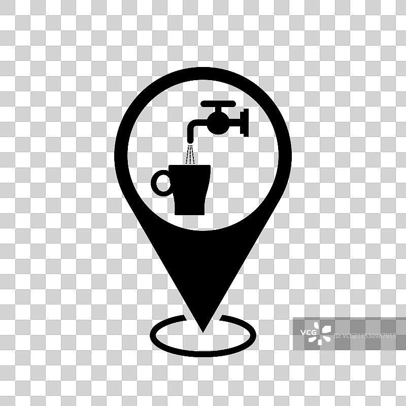 饮用水位置地图指示器图片素材