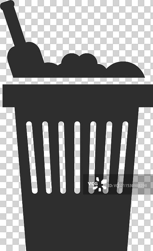 黑色垃圾桶图标 垃圾箱符号图片素材