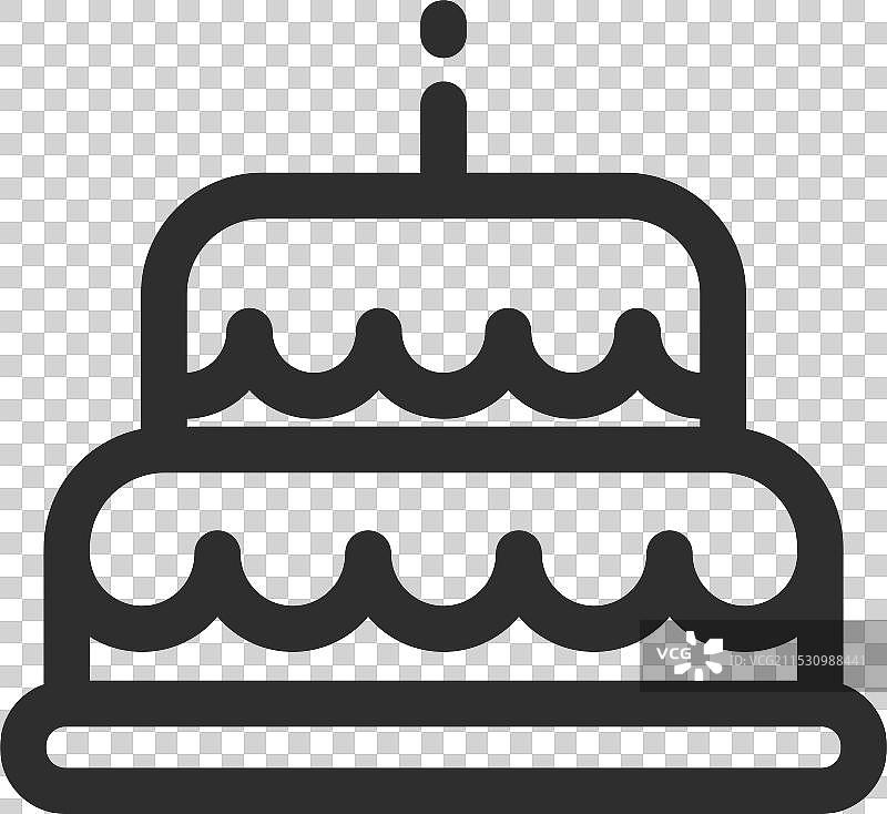 生日蛋糕线条图标，甜美的甜点图片素材