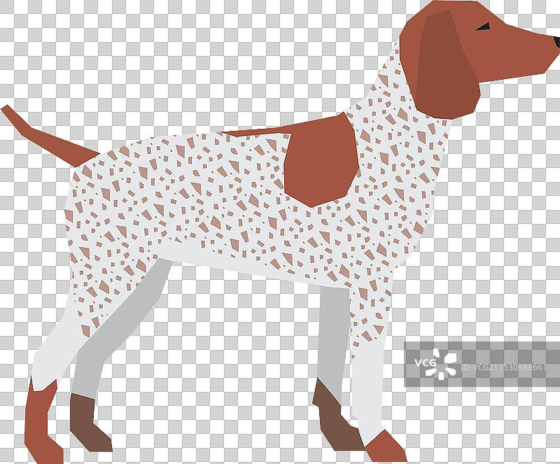 德国指针犬侧面视图彩色图标图片素材