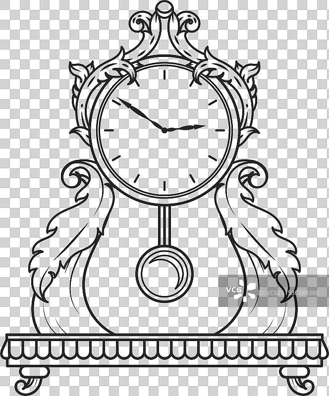 复古桌钟装饰金属饰品图片素材