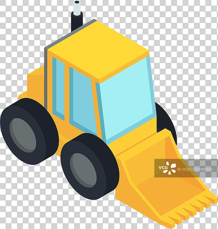 挖掘机装载机等距图标 工业重型设备图片素材