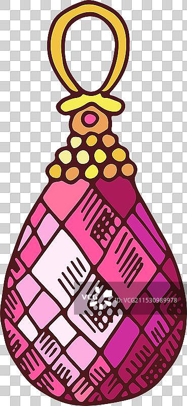 珍贵宝石首饰吊坠彩色线条图标图片素材