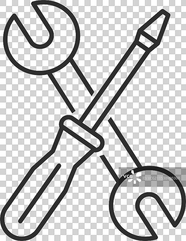 维修工具交叉维护线图标图片素材