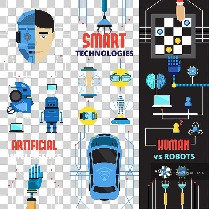 智力主题垂直横幅套装图片素材