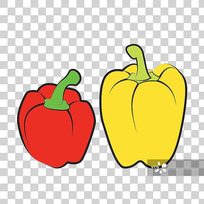 一组两种颜色不同的甜椒图片素材