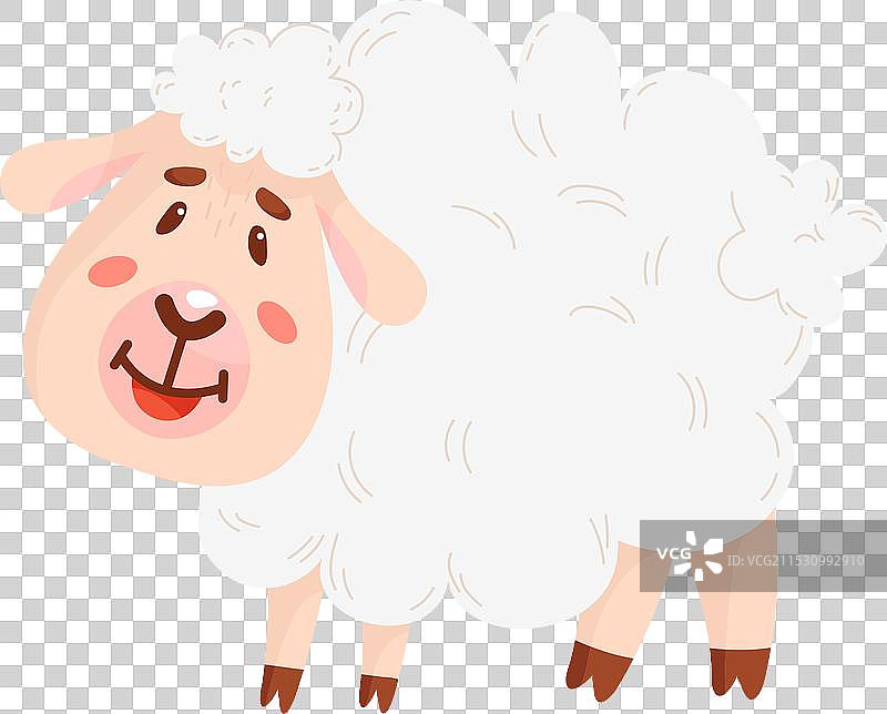 可爱的小羊卡通角色图片素材