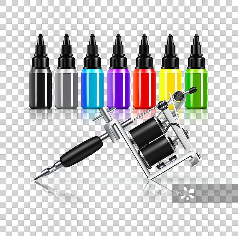 纹身机和墨水图片素材