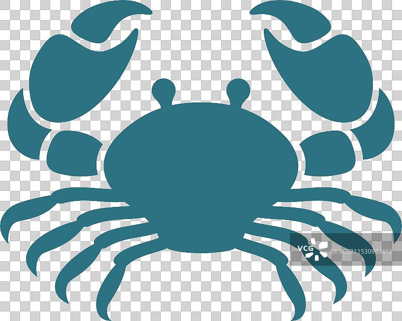 蓝蟹剪影海鲜标志贝类图片素材