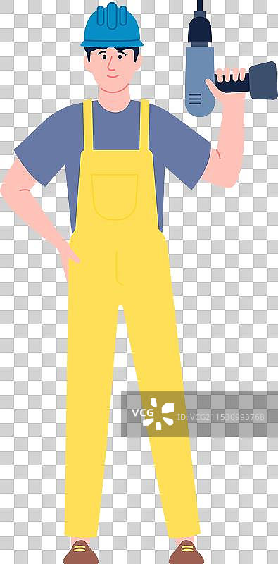 手持电钻的修理工或房屋建筑工人图片素材