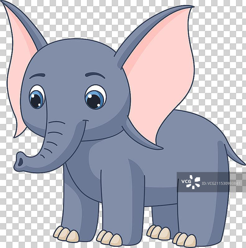 可爱的婴儿大象角色儿童吉祥物图片素材