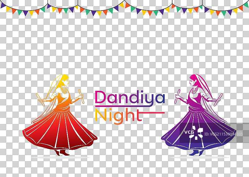 纳瓦拉特里节的丹迪亚和加尔巴之夜海报图片素材