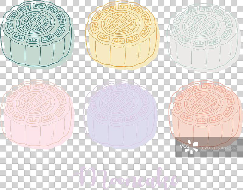 孤立的柔和色彩月饼图片素材