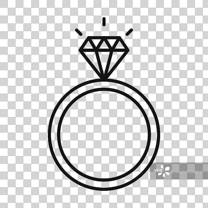 白色背景上的钻石戒指图标图片素材