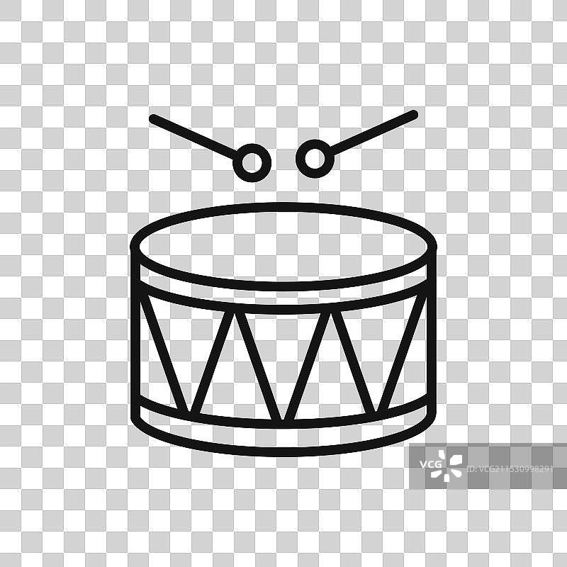 白色背景上的鼓图标图片素材