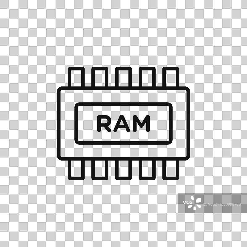 记忆图标，孤立在白色背景上图片素材