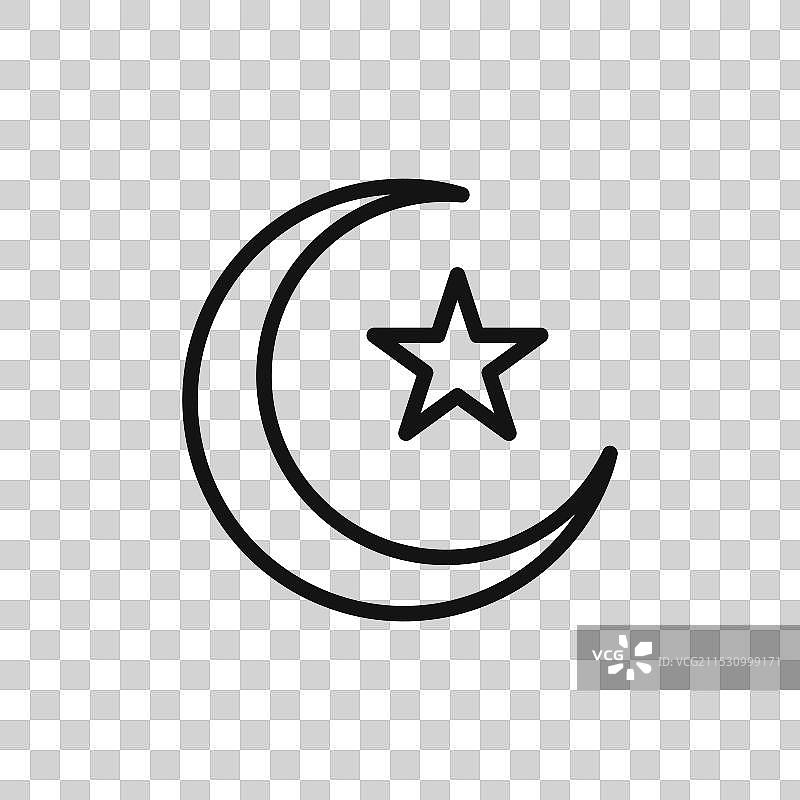 白色背景上的星月标志图片素材