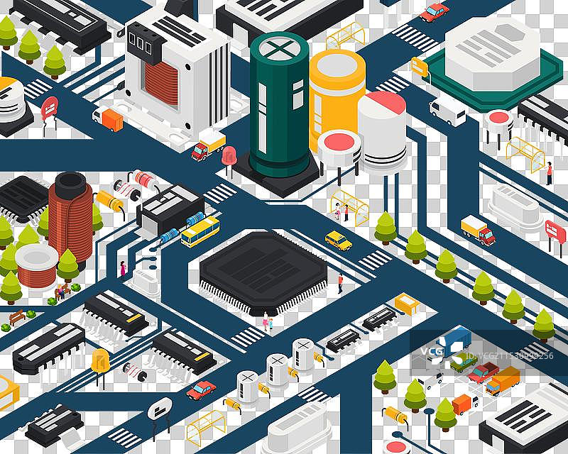 彩色半导体电子元件图片素材