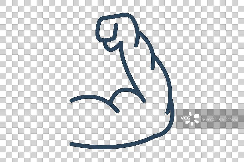 力量图标 线条图标风格 强壮的手臂图标图片素材