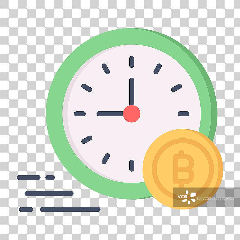 带有加密货币硬币的时钟，惊人的图标图片素材