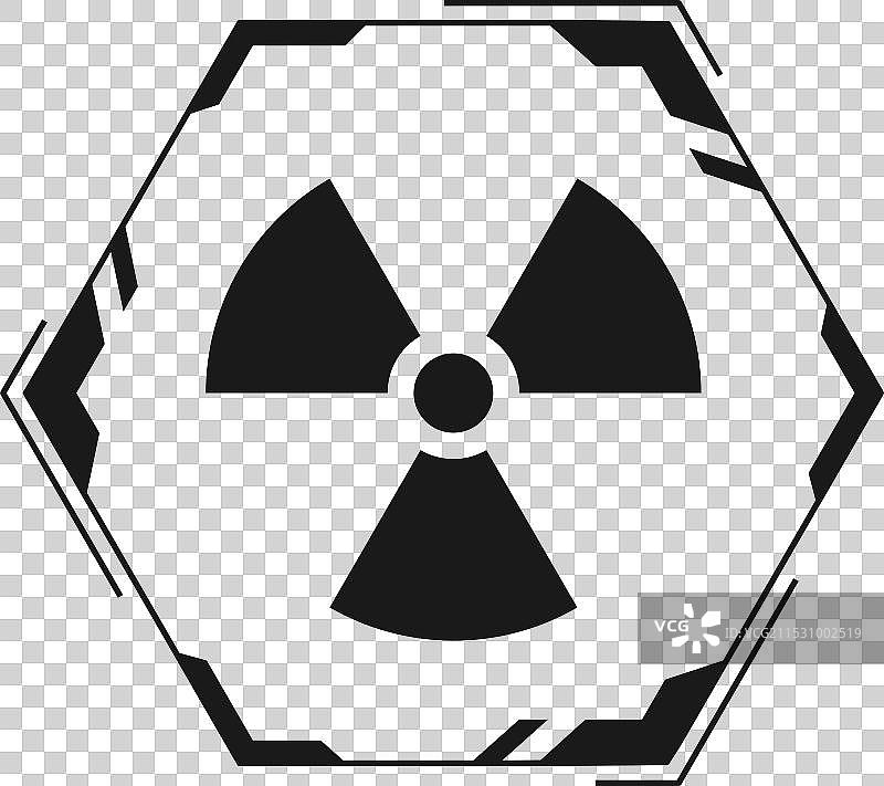 辐射危险黑色标志核危害符号图片素材
