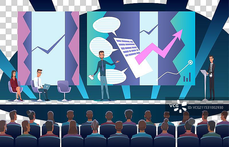 商业研讨会演讲者正在进行演讲图片素材