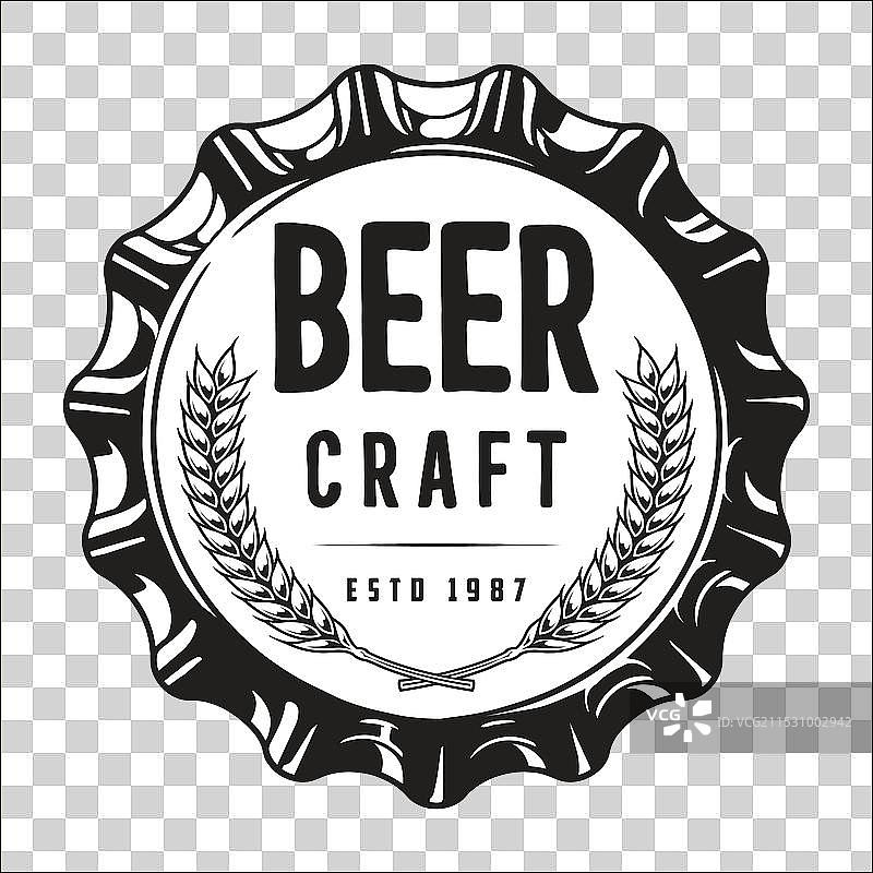 复古元素的单色精酿啤酒图片素材