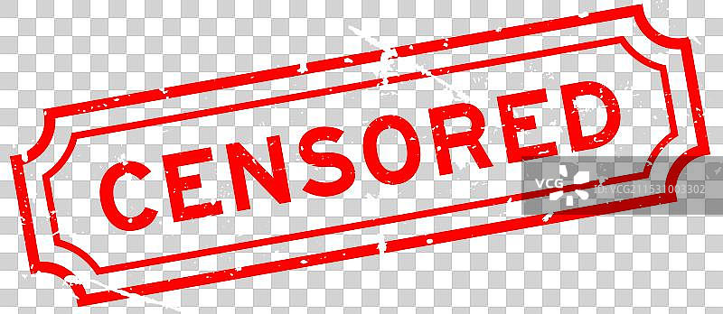 红色磨损的审查字样橡胶印章图片素材