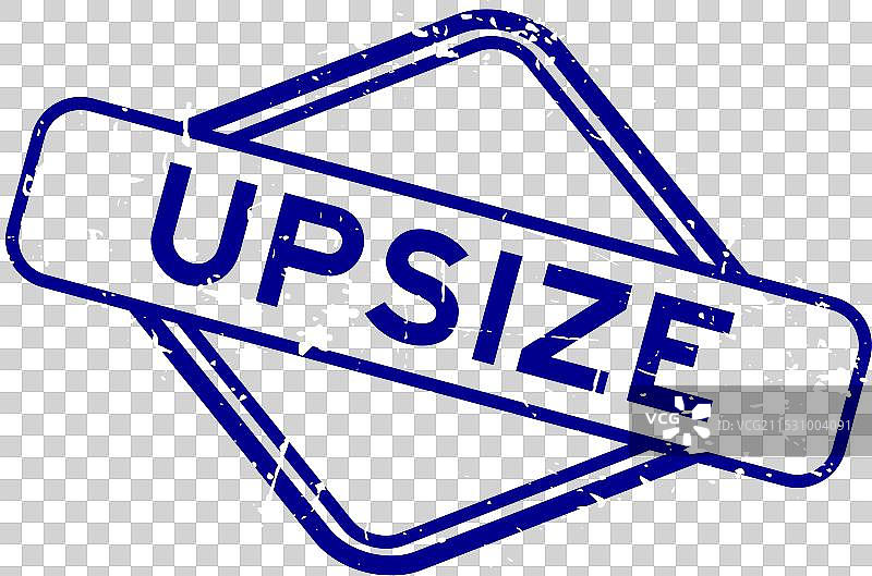 复古蓝色放大字母橡胶印章图片素材