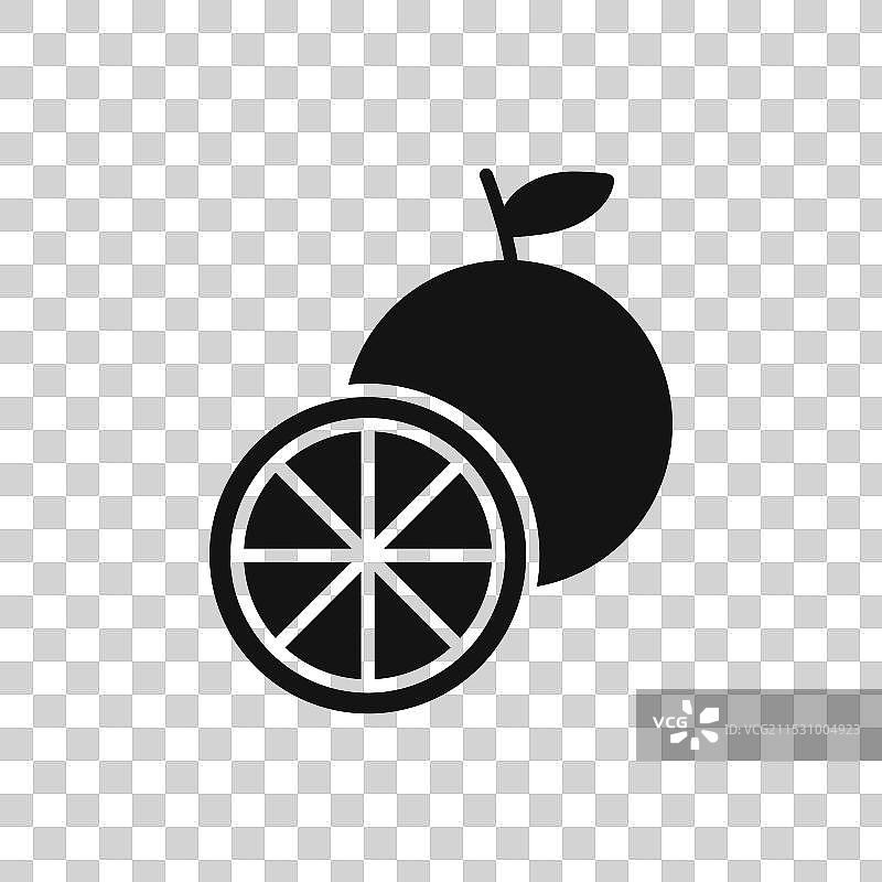 柑橘图标，背景为白色图片素材