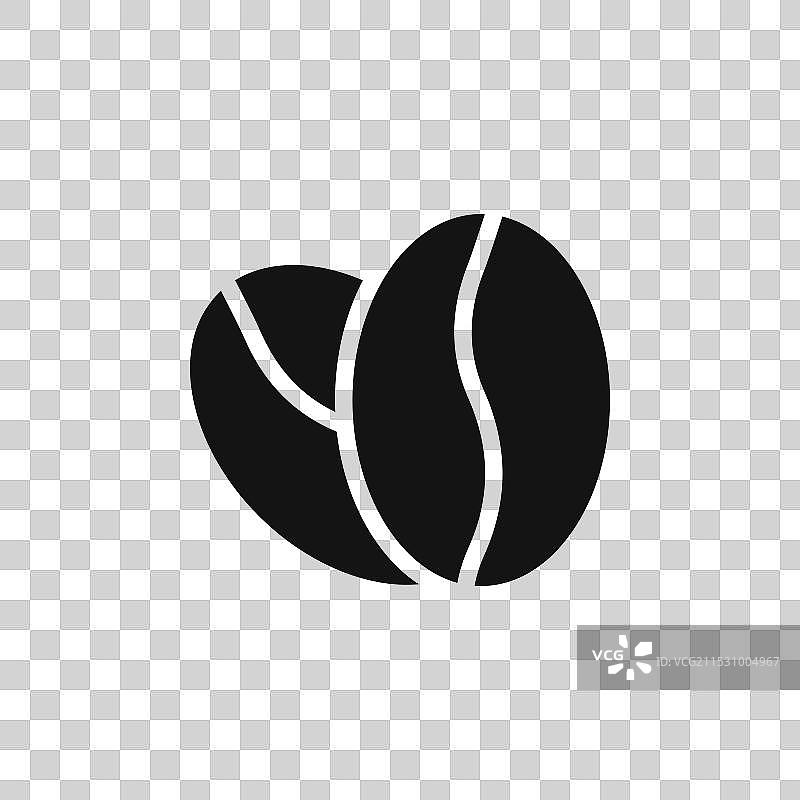 咖啡豆图标，背景为白色图片素材