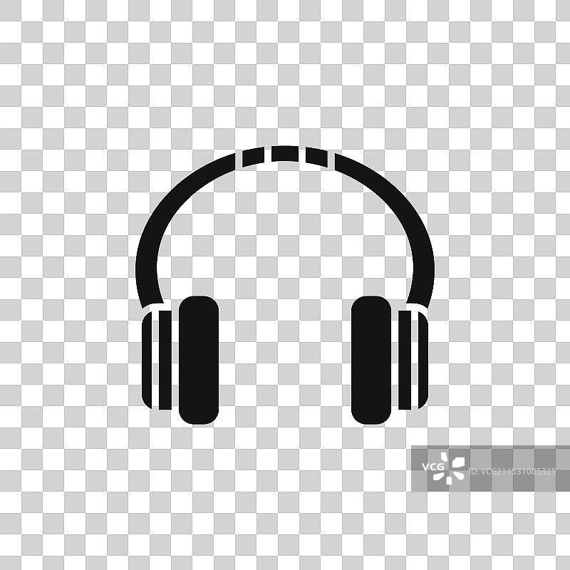 耳罩图标，背景为白色图片素材