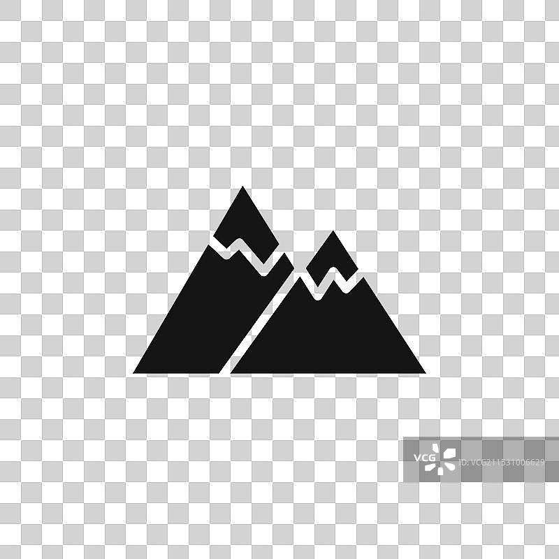 山脉图标，背景为白色图片素材