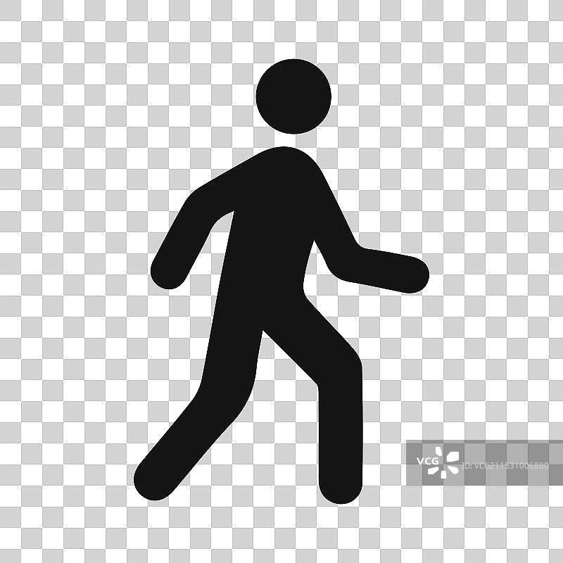 行走的人物图标，背景为白色图片素材