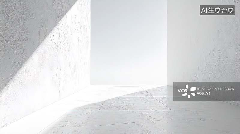 【AI数字艺术】极简主义的白色房间图片素材