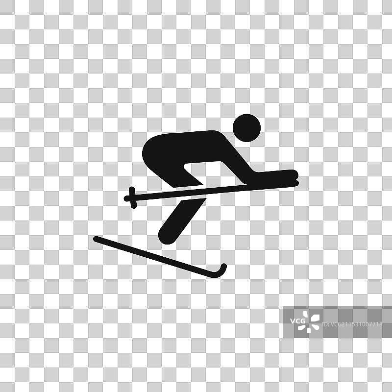 滑雪图标，背景为白色图片素材
