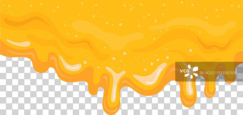 融化的蜂蜜滴落的黄色液滴卡通图案图片素材