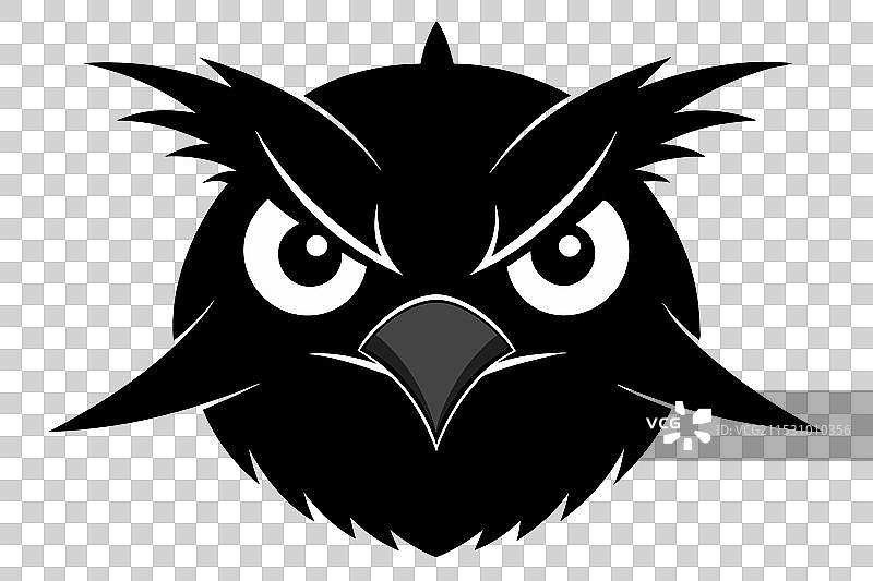 布谷鸟脸部黑色剪影图片素材