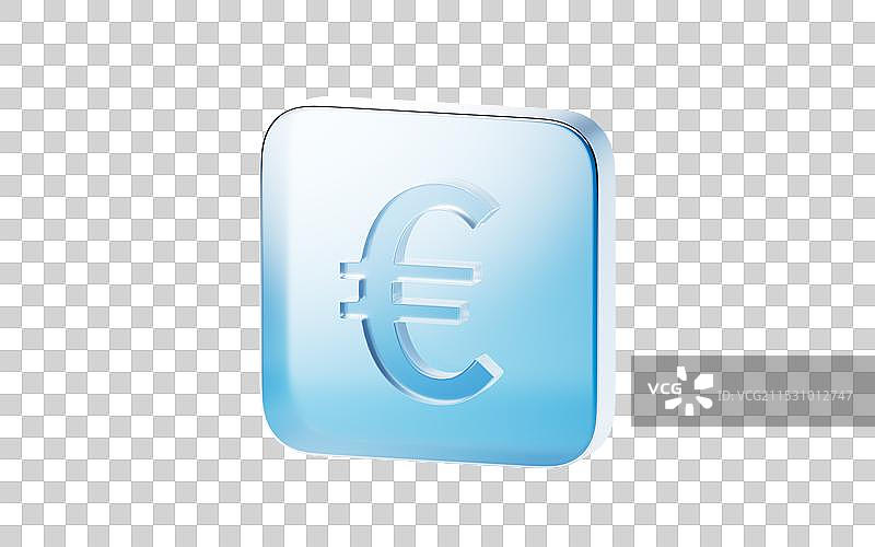 蓝色透明方形图标三维渲染图片素材