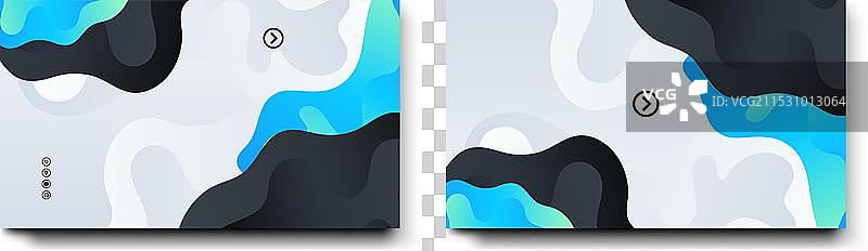 蓝色、黑色和绿色的现代简约抽象图案图片素材