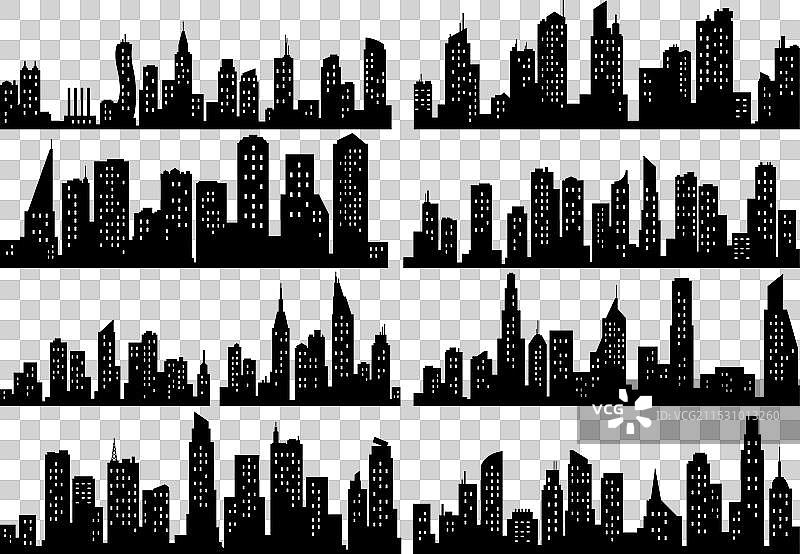 现代城市轮廓集合图片素材