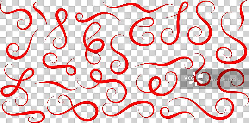 不同的花纹线条曲线装饰矢量图集图片素材