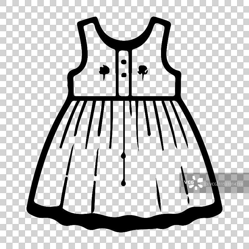 婴儿裙子剪影图片素材