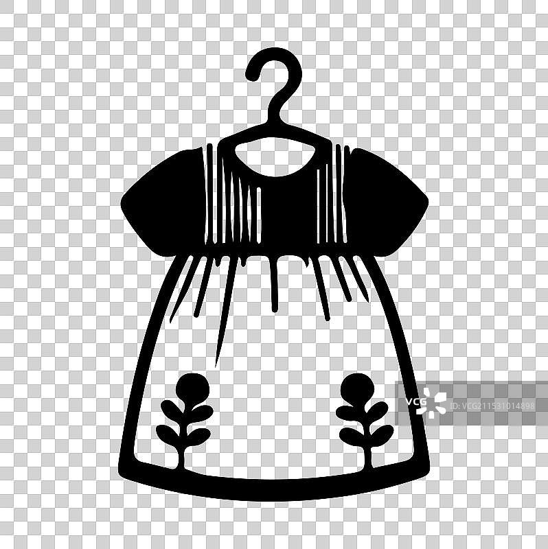 婴儿裙子剪影图片素材