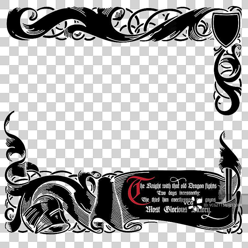 骑士风格的中世纪设计框架图片素材