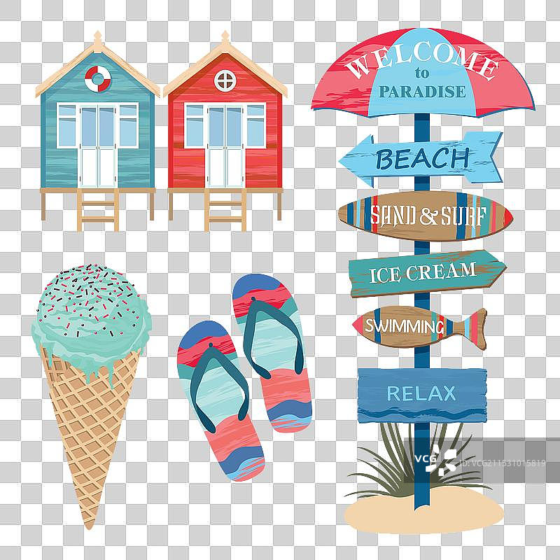 海滩招牌冰淇淋图片素材
