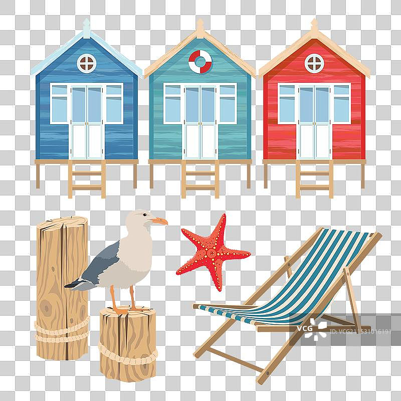 海鸥海滩别墅图片素材