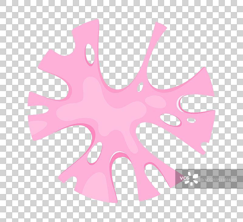 抽象的粉色有机形状，类似于病毒或图片素材